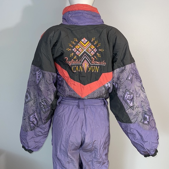 Vintage 80s 90s Canyon Aztec One Piece Ski Suit - Picture 9 of 16